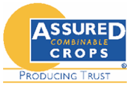 Assured Companable Crops logo with a yellow circle and blue rectangle on a white background