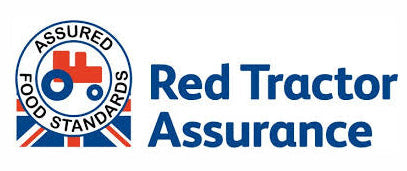 Red Tractor Assurance logo with a blue tractor symbol and text.